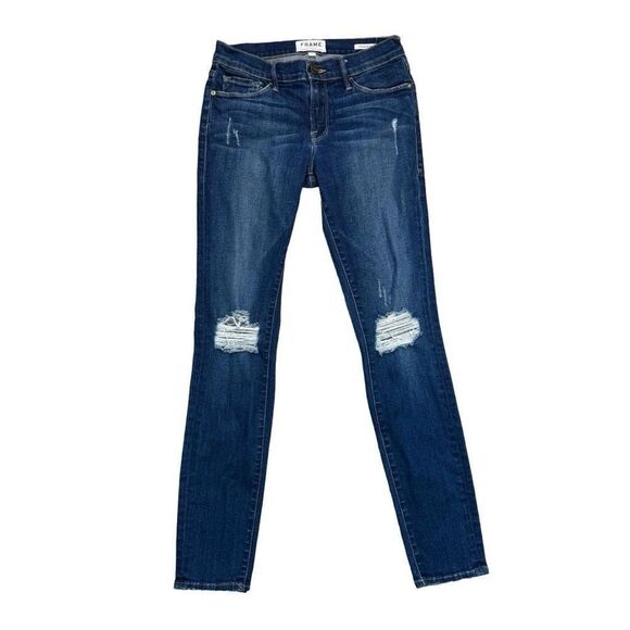 Frame Denim Women's Skinny Jeans - Dark Blue - Picture 2 of 9